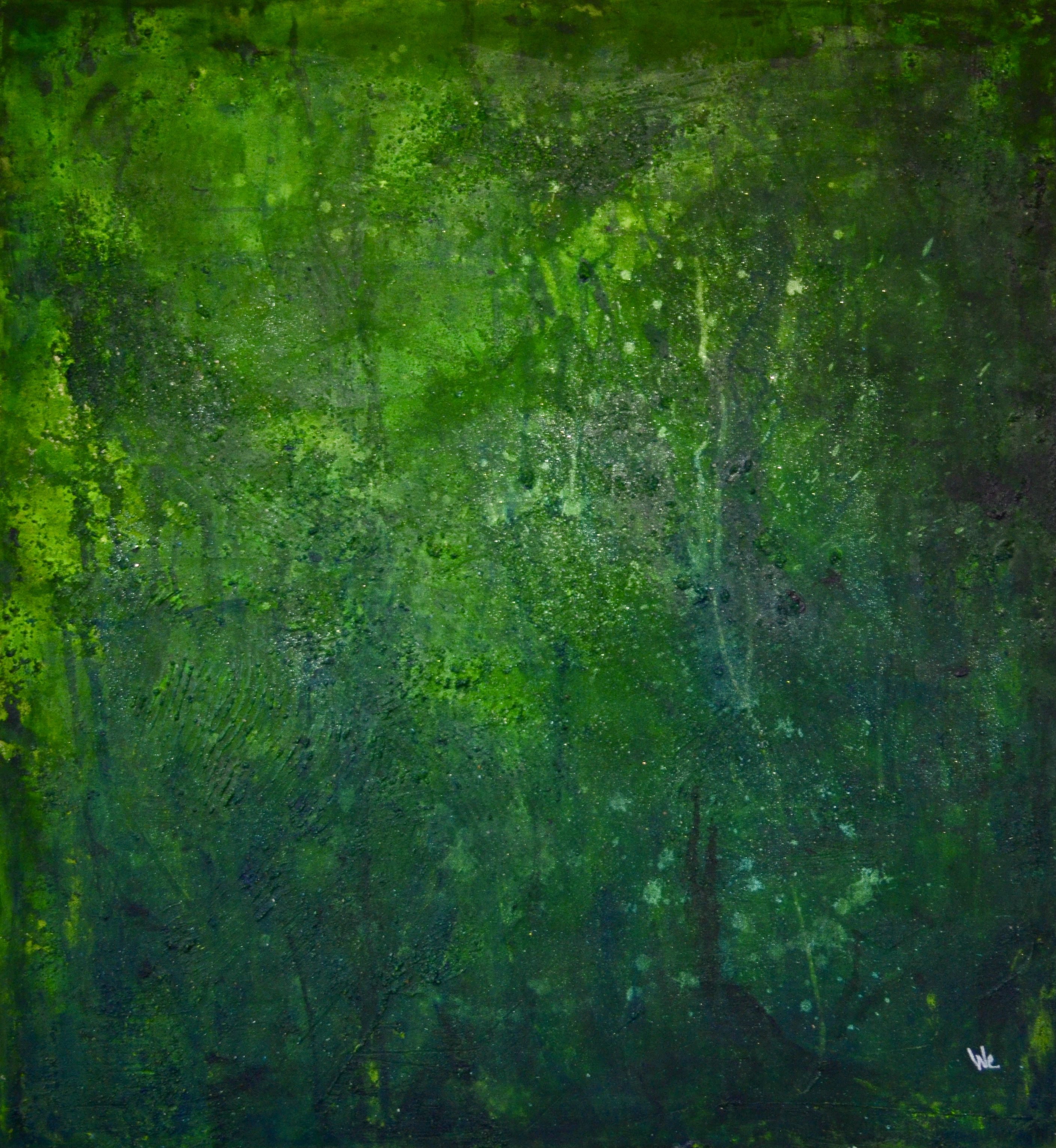 Vattengrönt, 94x83, (akryl på segelduk)